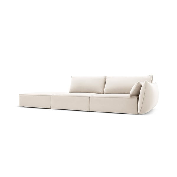 Smėlio spalvos iš velveto sofa su dešiniuoju kampu 264 cm Vanda – Mazzini Sofas-image-2