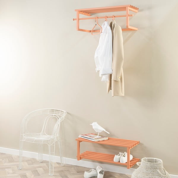 Rausvos spalvos iš metalo pakabinama spintelė batams 71x26x34 cm Marco – Spinder Design-image-2