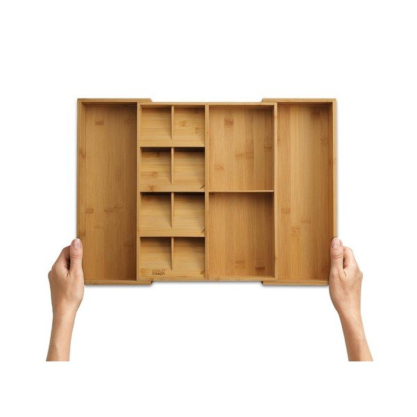 Reguliuojamas natūralios spalvos iš bambuko stalo įrankių padėklas 32 x 40 cm DrawerStore Bamboo – Joseph Joseph-image-4