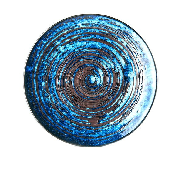 Mėlyna keraminė lėkštė MIJ Copper Swirl, ø 29 cm