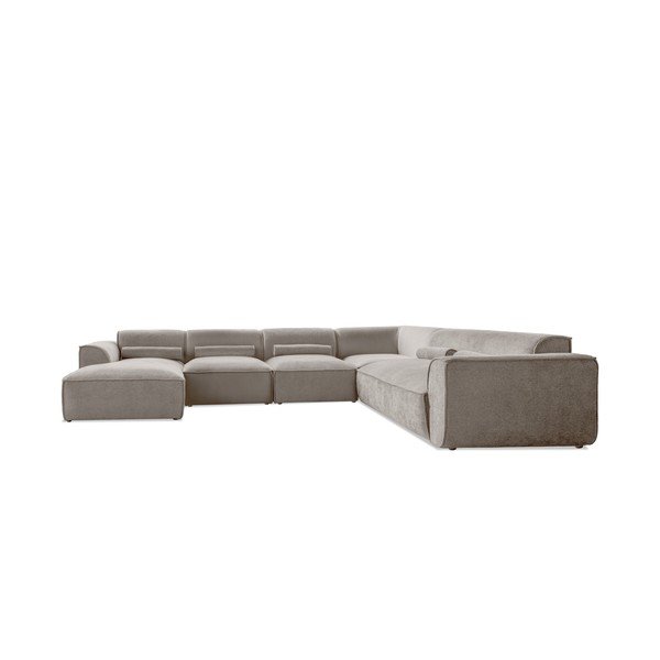 Kampinė sofa smėlio spalvos (su dešiniuoju kampu/„U“ formos) Flex Felix – Miuform