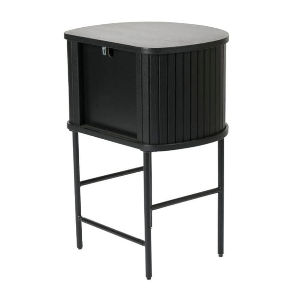 Juodos spalvos naktinis staliukas Nola – Unique Furniture-image-4