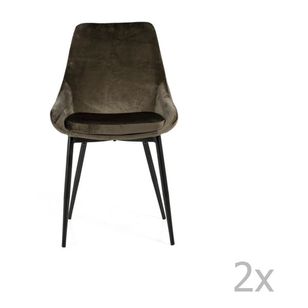 2 raudonos spalvos valgomojo kėdžių su aksomo apmušalais rinkinys "Tenzo Lex