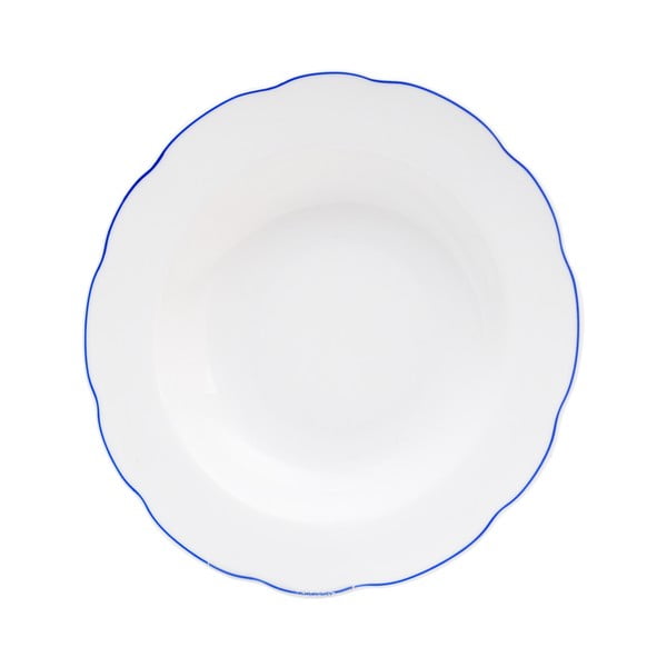 Balta porcelianinė gili lėkštė "Orion Blue Line", ⌀ 21 cm
