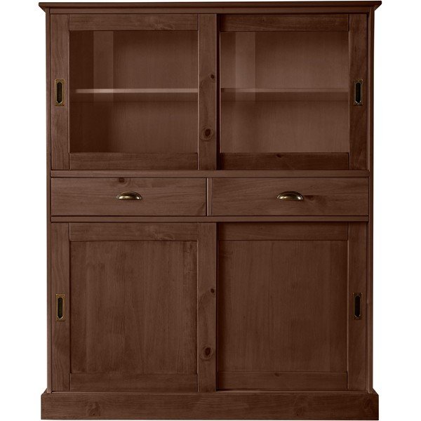 Iš pušies masyvo vitrina rudos spalvos su stumdomomis durimis 140x40 cm Harry – Støraa
