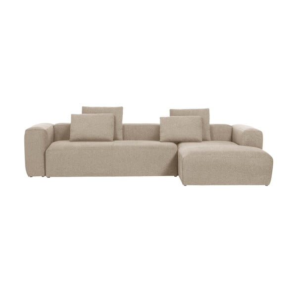 Kampinė sofa smėlio spalvos (su dešiniuoju kampu) Blok – Kave Home-image-4