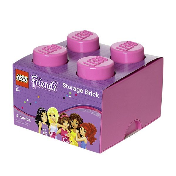 Rožinės spalvos saugojimo dėžutės kvadratas LEGO® Friends-image-2