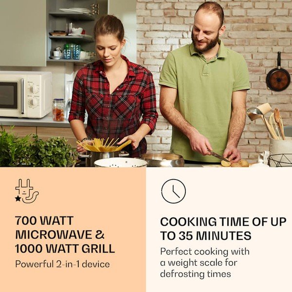 Smėlio spalvos mikrobangų krosnelė Klarstein Caroline-image-4