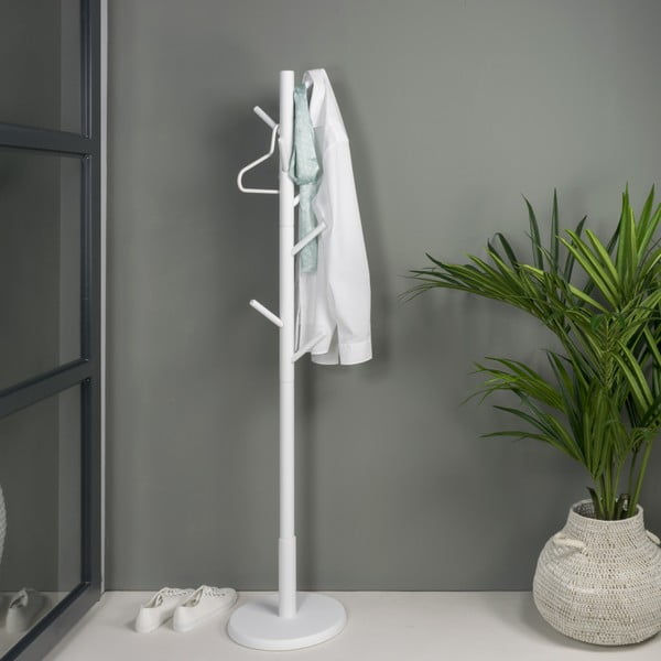 Baltos spalvos iš kaučiukmedžio masyvo palto stovas ø 36x170 cm Bro – Spinder Design-image-1