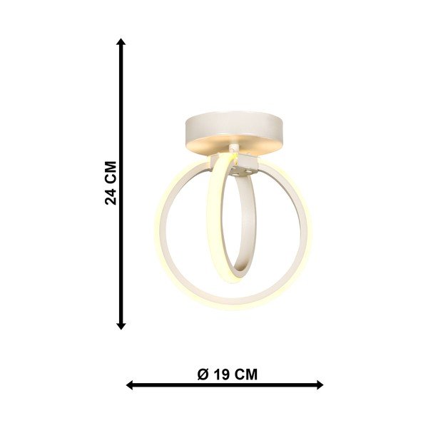Baltos spalvos iš metalo lubinis šviestuvas LED Sezen – Squid Lighting-image-3