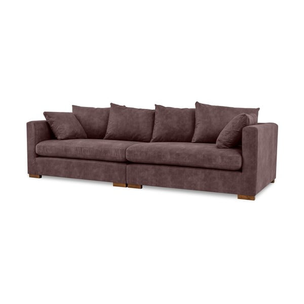 Iš dirbtinės odos sofa tamsiai rudos spalvos 266 cm Hamburg – Scandic-image-2
