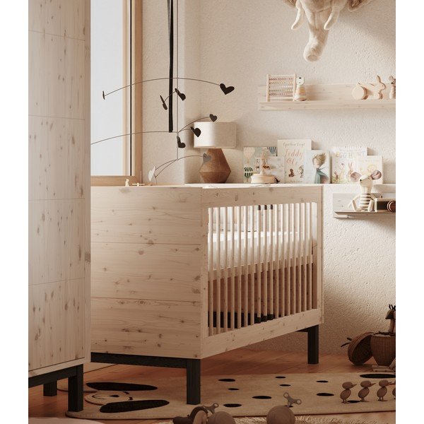 Vaikiška lovelė baltos spalvos 70x140 cm Country – Pinio-image-1