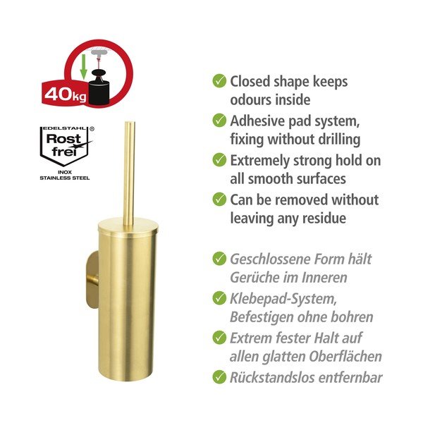 Aukso spalvos nerūdijančio plieno tualeto šepetys Orea Gold - Wenko-image-3