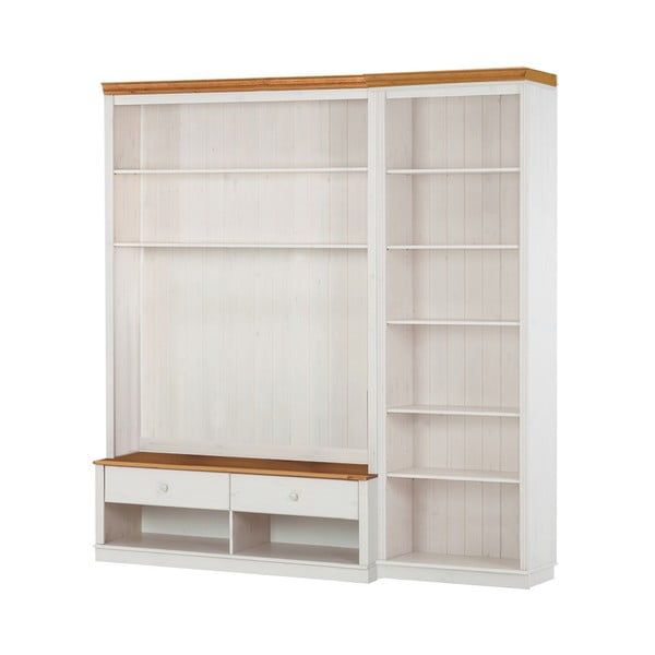 Iš pušies masyvo TV spintelių komplektas baltos spalvos 214x223 cm Anita – Støraa-image-1