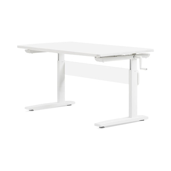 Baltas rašomasis stalas su reguliuojamu aukščiu Flexa Elegant