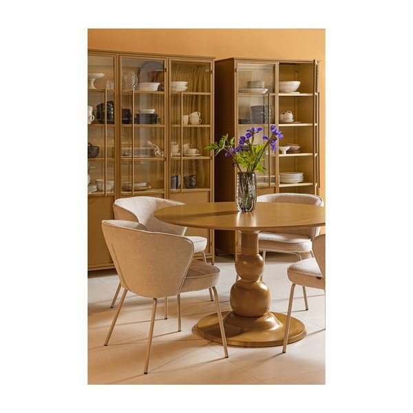 Garstyčių spalvos vitrina iš metalo 140x200x44 cm Exhibit – WOOOD-image-1