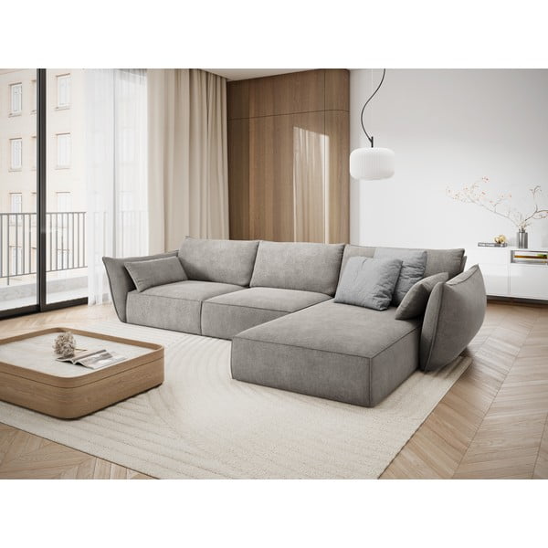 Šviesiai pilka kampinė sofa (dešinysis kampas) Vanda - Mazzini Sofas-image-1