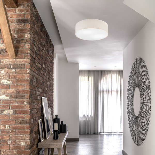 Lubinis šviestuvas kreminės spalvos ø 45 cm su tekstiliniu gaubtu Vivian – LAMKUR-image-2