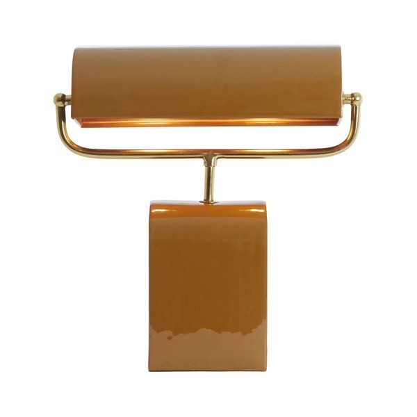 Oranžinės spalvos iš metalo stalinis šviestuvas (aukštis 38 cm) Cardona – Light & Living-image-1