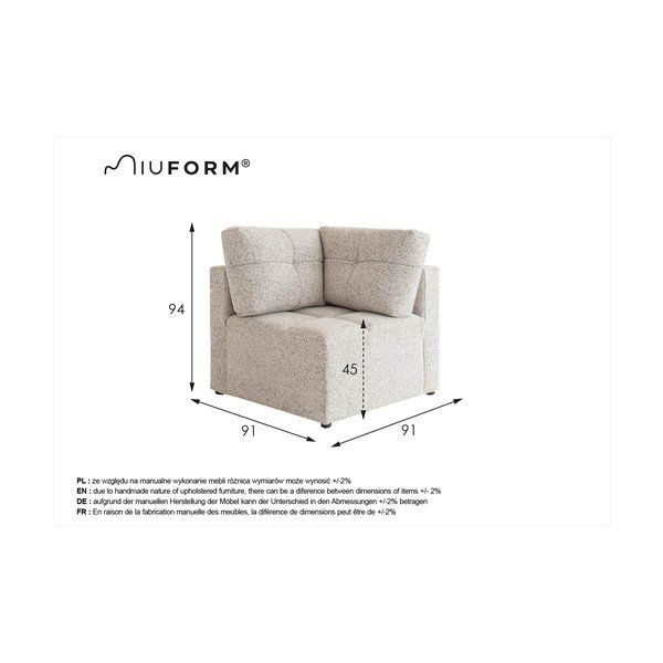 Šviesiai rudos spalvos modulinė sofos dalis Lulu – Miuform-image-4