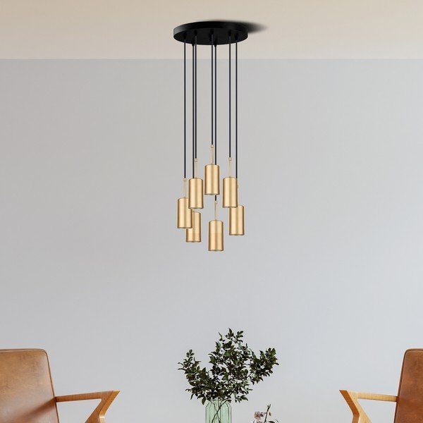 Aukso spalvos pakabinamas šviestuvas Squid Lighting Geo, aukštis 120 cm-image-2