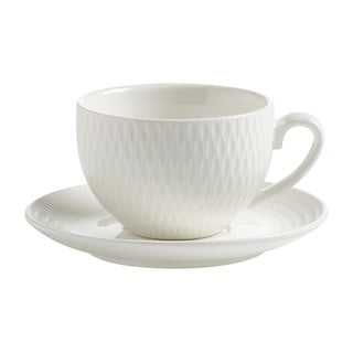 Baltas porcelianinis puodelis su lėkšte Maxwell & Williams Diamonds, 100 ml