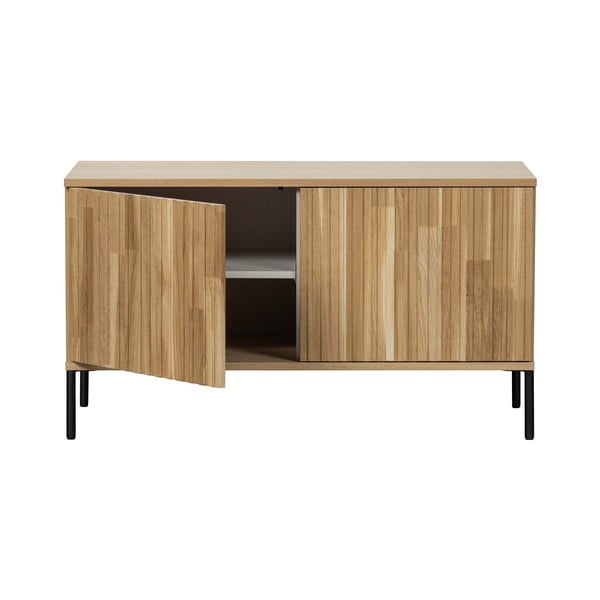 Natūralios spalvos TV spintelė iš ąžuolo 100x56x44 cm Gravure – WOOOD-image-3