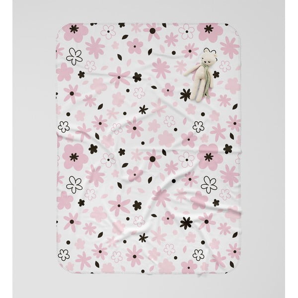 Balta ir rožinė kūdikių antklodė 85x125 cm - OYO kids