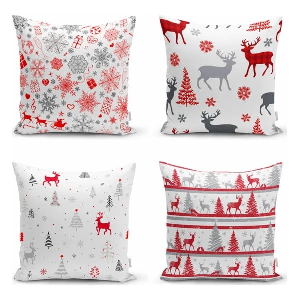 Dekoratyviniai pagalvių užvalkalai 4 vnt. su Kalėdų motyvu 43x43 cm Snowflakes – Mila Home
