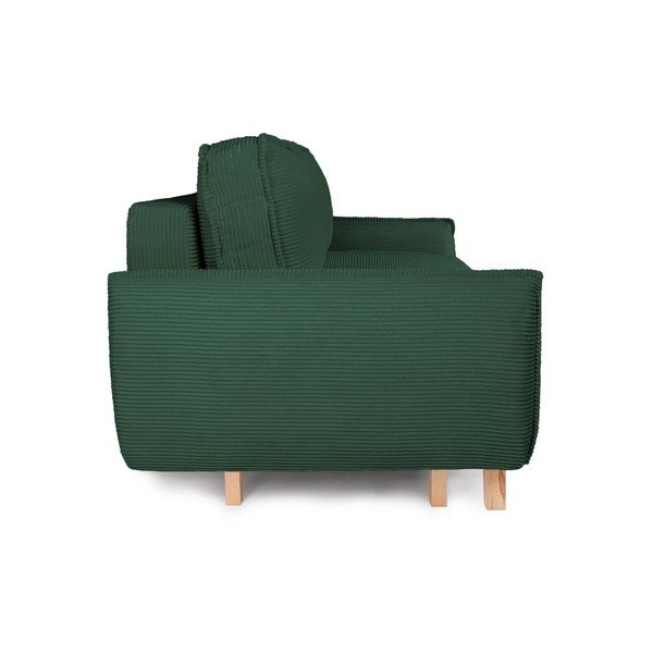 Tamsiai žalios spalvos sulankstoma/su sandėliavimo vieta sofa iš kordinio velveto 218 cm Tori – Bonami Selection-image-2
