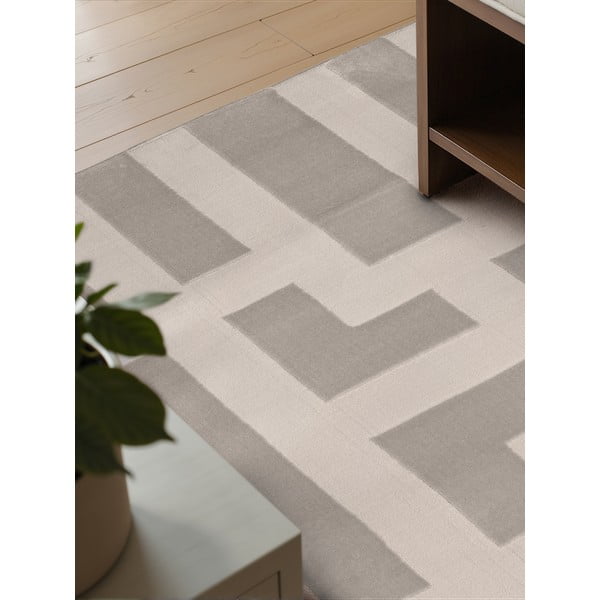 Kilimas pilkos spalvos/kreminės spalvos 120x170 cm Perles Onyx – Elle Decoration-image-3