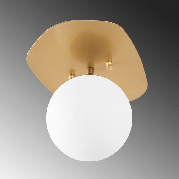 Lubinis šviestuvas auksinės spalvos 20x25 cm su stiklo gaubtu Well – Opviq lights-image-3