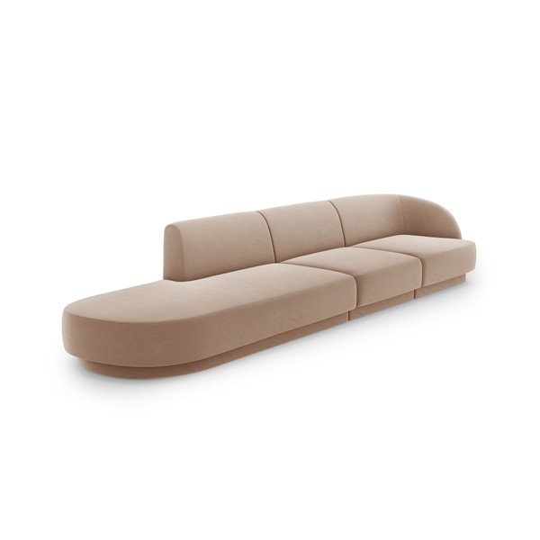 Sofa smėlio spalvos iš velveto 302 cm Miley – Micadoni Home-image-3