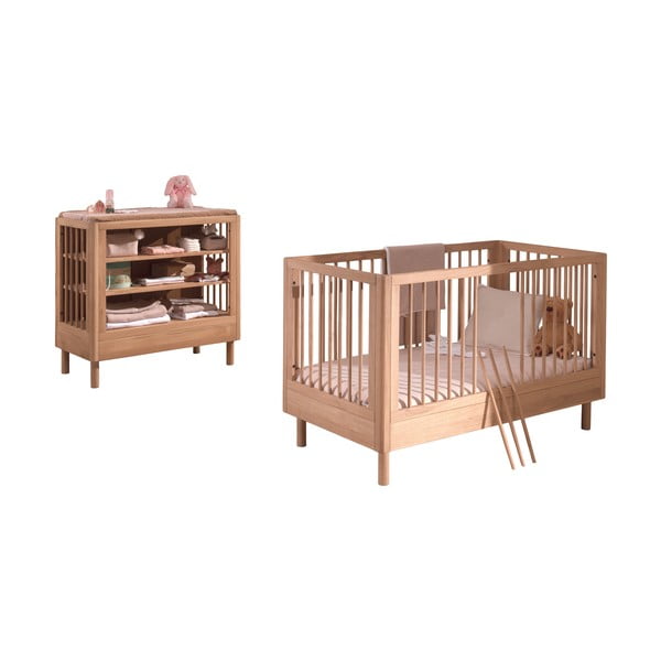 Iš ąžuolo masyvo vaikiškų baldų komplektas 2 vnt. Forrest – Vipack