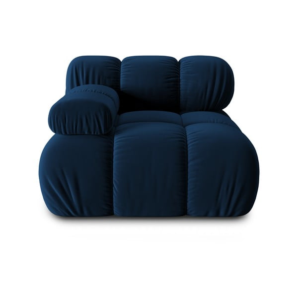 Modulinė sofa mėlynos spalvos iš velveto (su kairiuoju kampu) Bellis – Micadoni Home
