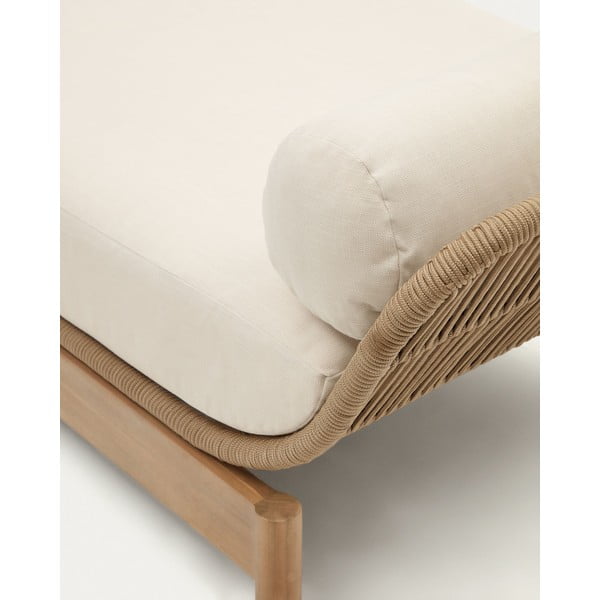 Iš akacijos masyvo sodo sofa kreminės spalvos/natūralios spalvos Catalina – Kave Home-image-4