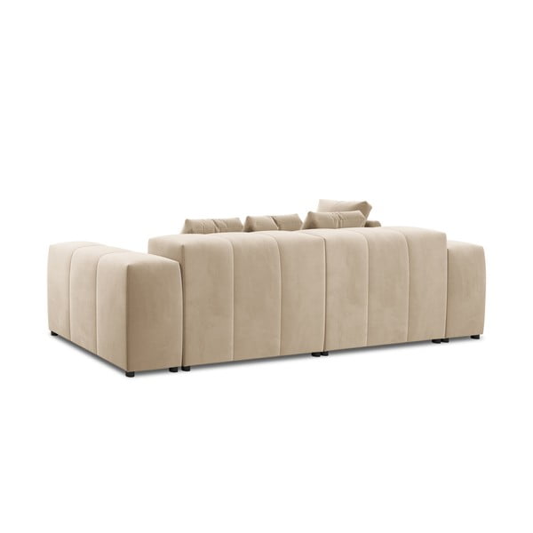 Smėlio spalvos aksominė kampinė sofa (kintama) Rome Velvet - Cosmopolitan Design-image-4