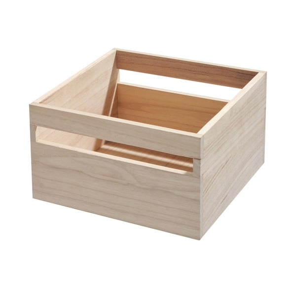Dėžutė iš paulovnijos medienos iDesign Eco Wood, 25,4 x 25,4 cm
