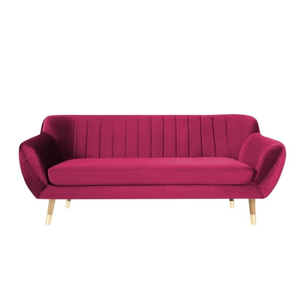 Rožinio aksomo sofa Mazzini Sofas Benito, 188 cm