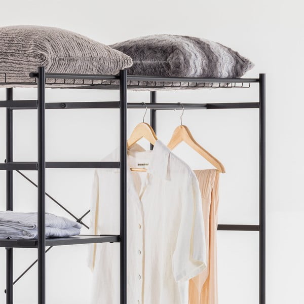 Juoda atvira spinta Kave Home Storn, aukštis 182 cm-image-1