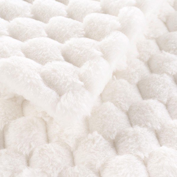 Kreminės spalvos iš mikropliušo antklodė ir pledas 220x240 cm Frosty – douceur d'intérieur-image-4