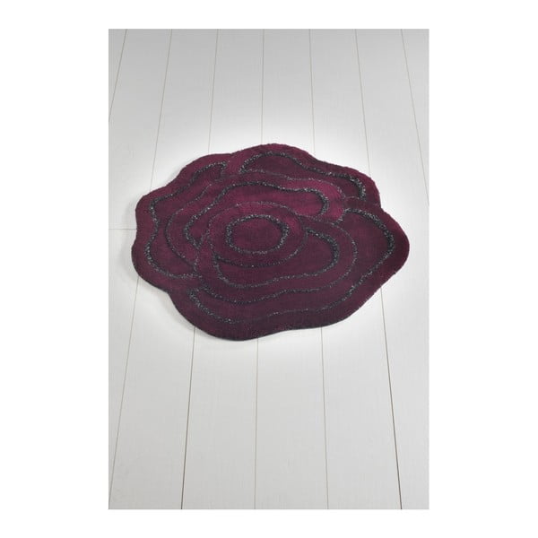 Tamsiai violetinis vonios kilimėlis Big Rose Maroon, ⌀ 90 cm