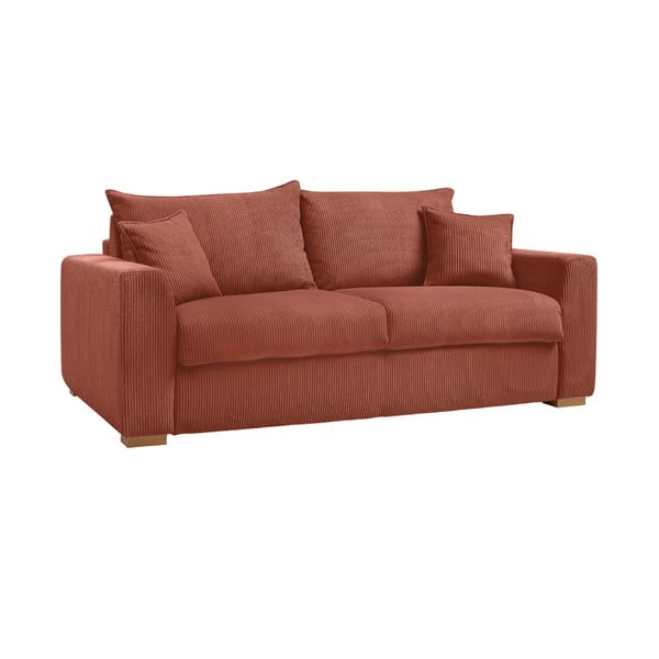 Iš kordinio velveto sulankstoma sofa raudonos plytų spalvos 225 cm Augustin – Bobochic Paris-image-3