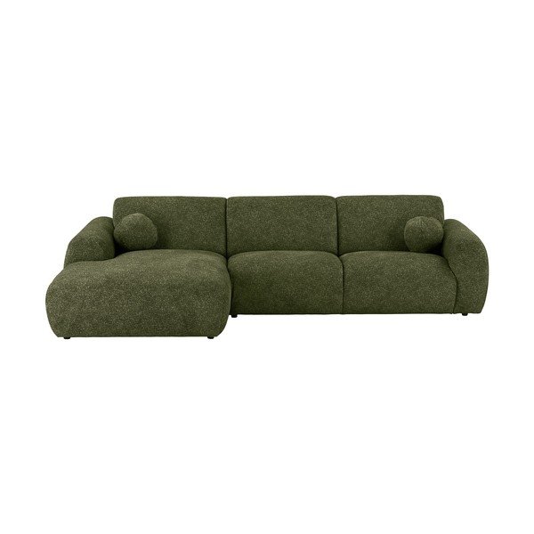 Žalios spalvos kampinė sofa (su kairiuoju kampu/su gultu) Clyde – House Nordic