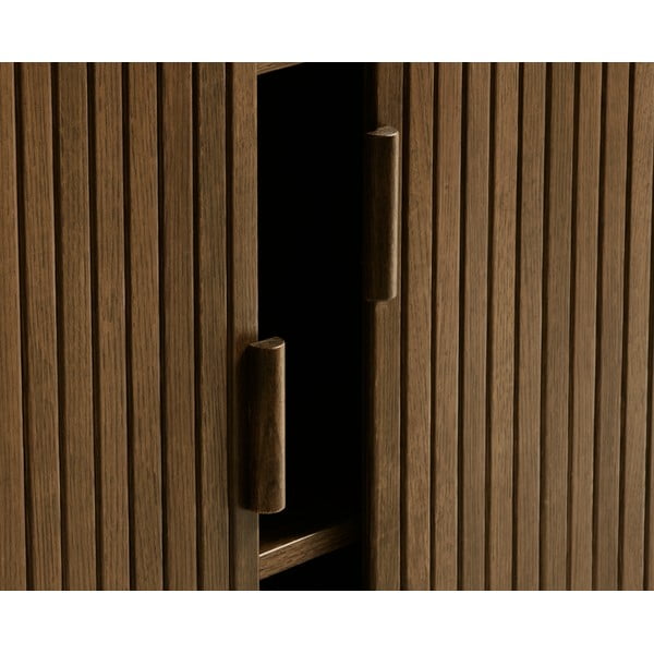 Spintelė rudos spalvos iš ąžuolo su stumdomomis durimis 113x90 cm Cavo – Unique Furniture-image-1
