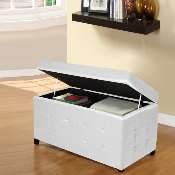 Balta taburetė su daiktadėže "Evergreen House Multi", 84 x 49 cm-image-1