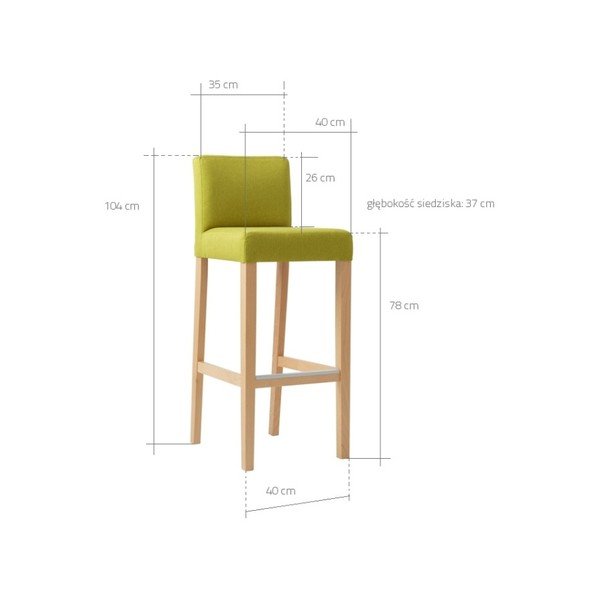 Raudona baro kėdė su natūraliomis kojomis Individualizuota forma Wilton-image-2
