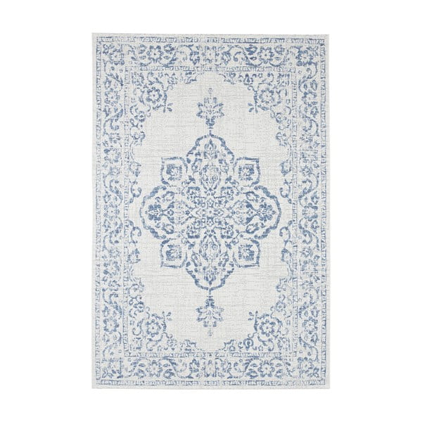 Mėlynos ir kreminės spalvos lauko kilimas NORTHRUGS Tilos, 160 x 230 cm