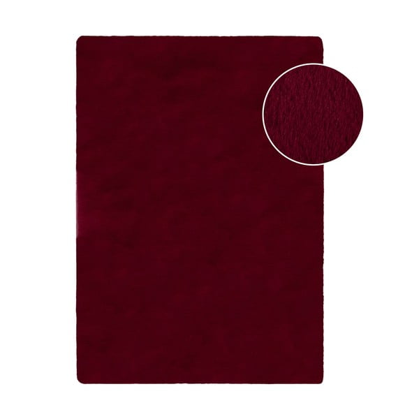 Sintetinė oda ir kailis bordo spalvos 200x290 cm Ivy Luxury Fur – Flair Rugs