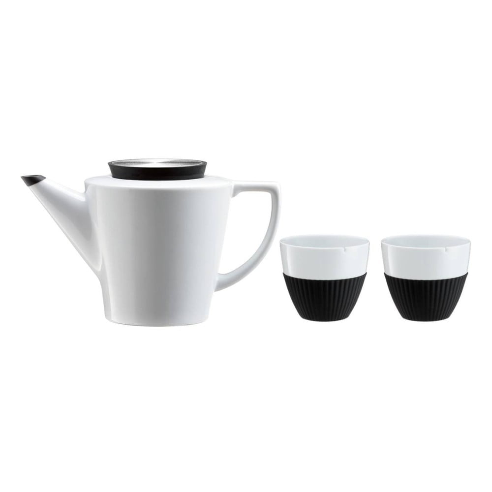 "Infusion" arbatos rinkinys su dviem puodeliais, juodos spalvos